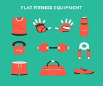 9 flat fitness supplies vector mate